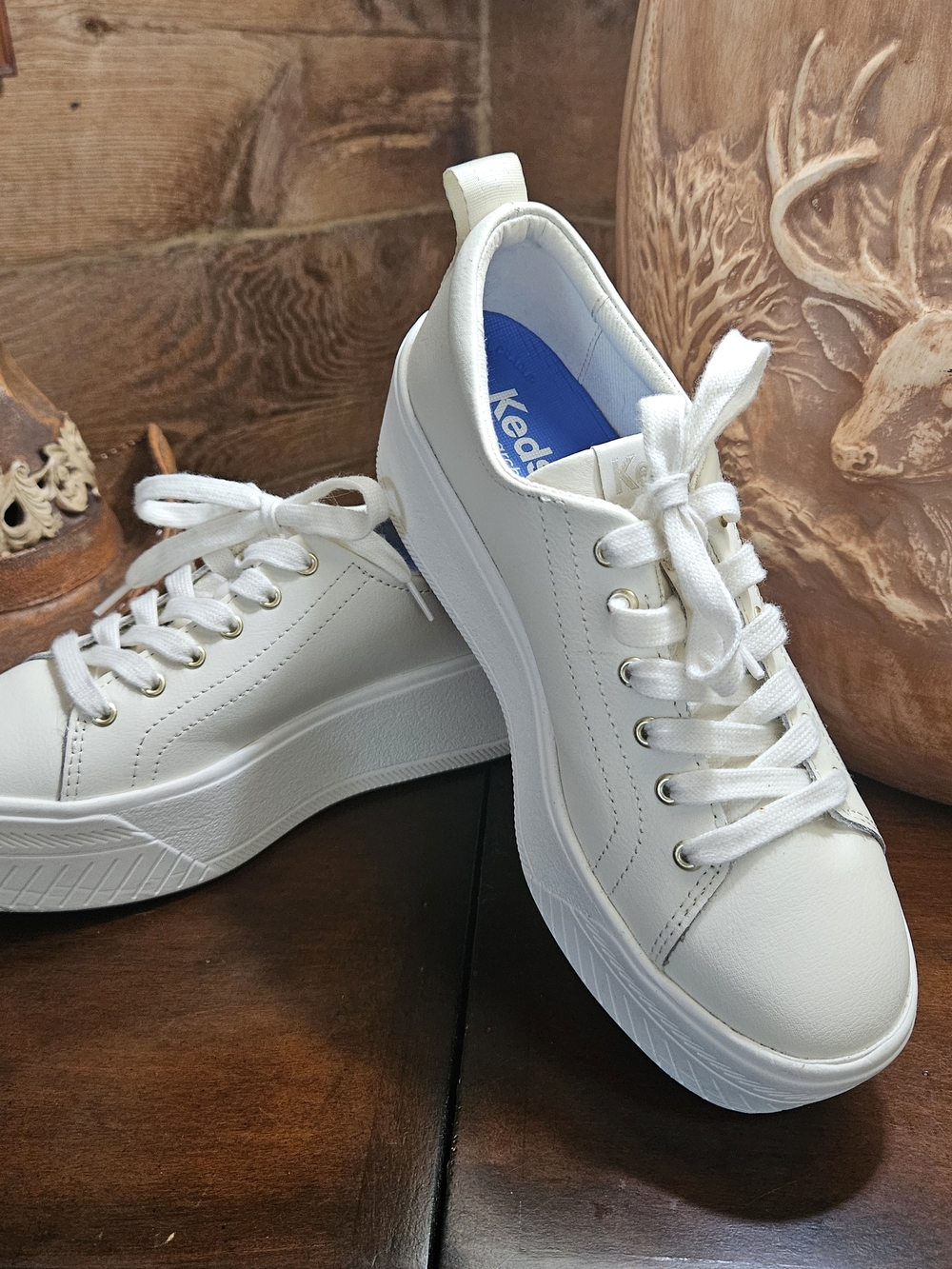 Keds Women's White Platform Lace-Up Sneakers 💙🤍